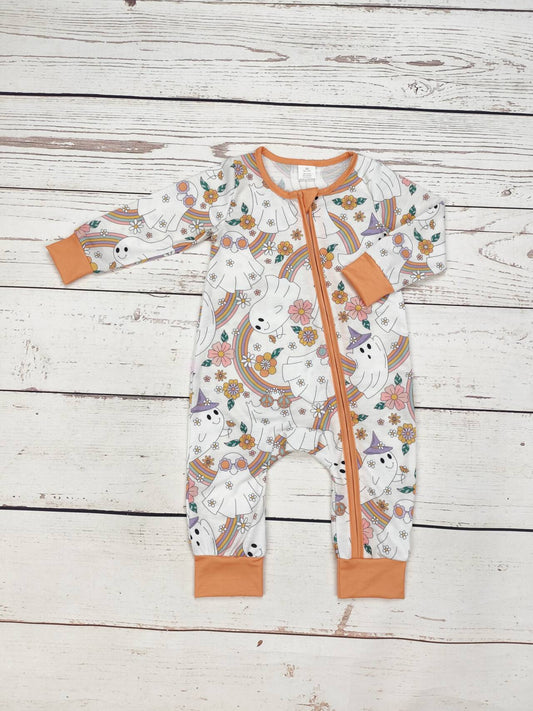 Baby Ghost Print Bamboo Zippy Sleeper