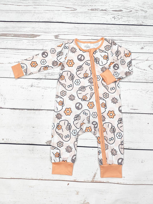 Baby Halloween Ghost Print Zip Sleeper