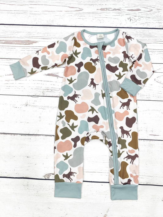 Baby Duck Camouflage Print Bamboo Zip Sleeper