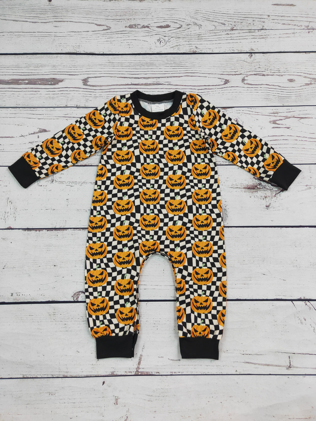 Baby Boy Pumpkin Printed Halloween Hooded Romper