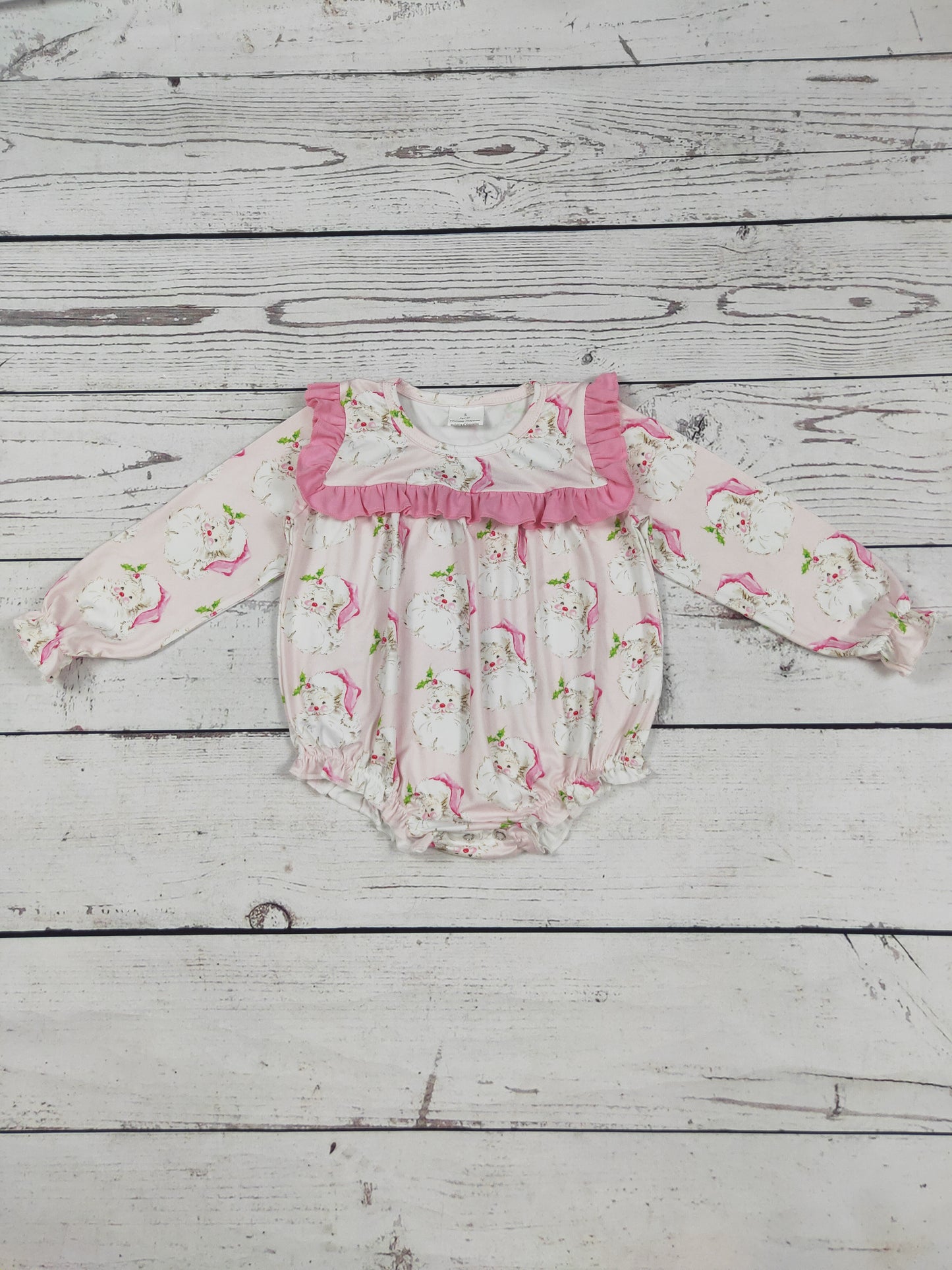 Santa Claus Printed Halloween Baby Girls Bubble