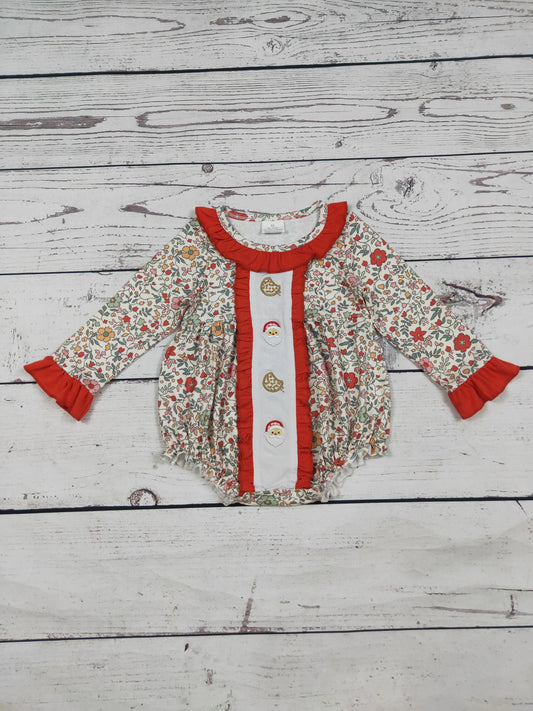 Santa & Cookies Appliqué Christmas Baby Bubble