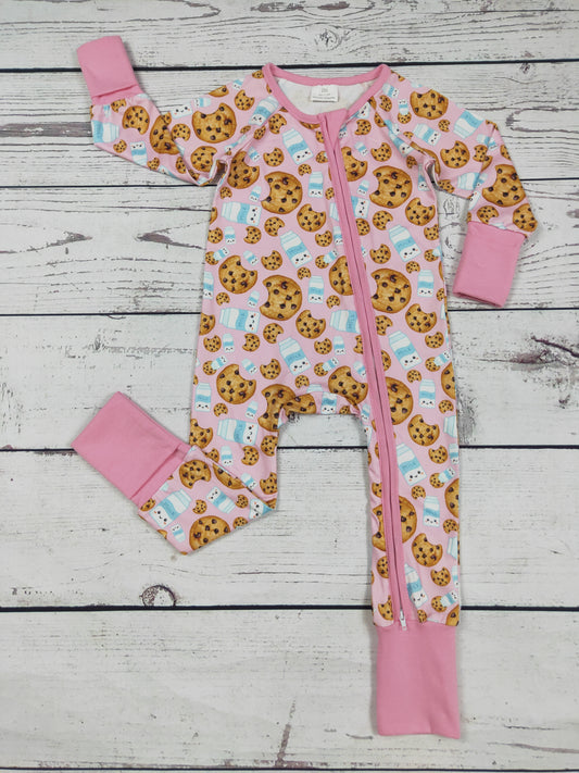 Baby Girl Milk & Cookies Printed Christmas Sleeper