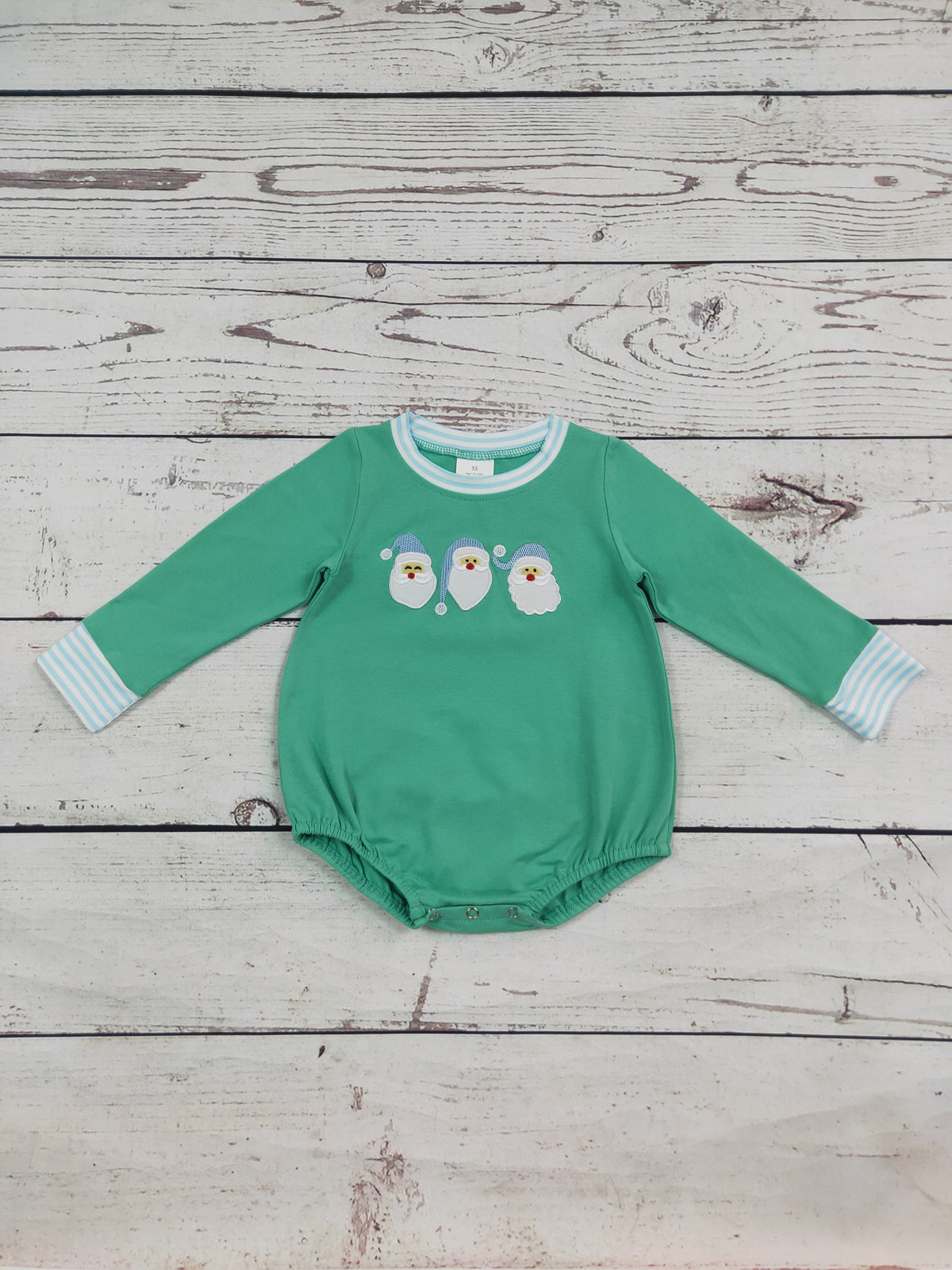 Baby Boy Santa Claus Appliqué Christmas Bubble