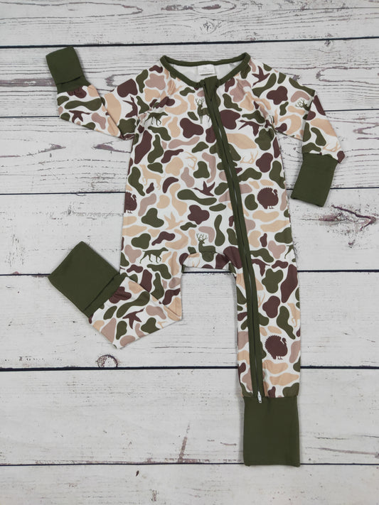Hunting Camouflage Printed Baby Zippy