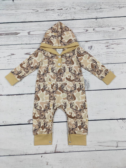 Camouflage Deer Printed Baby Boy Romper