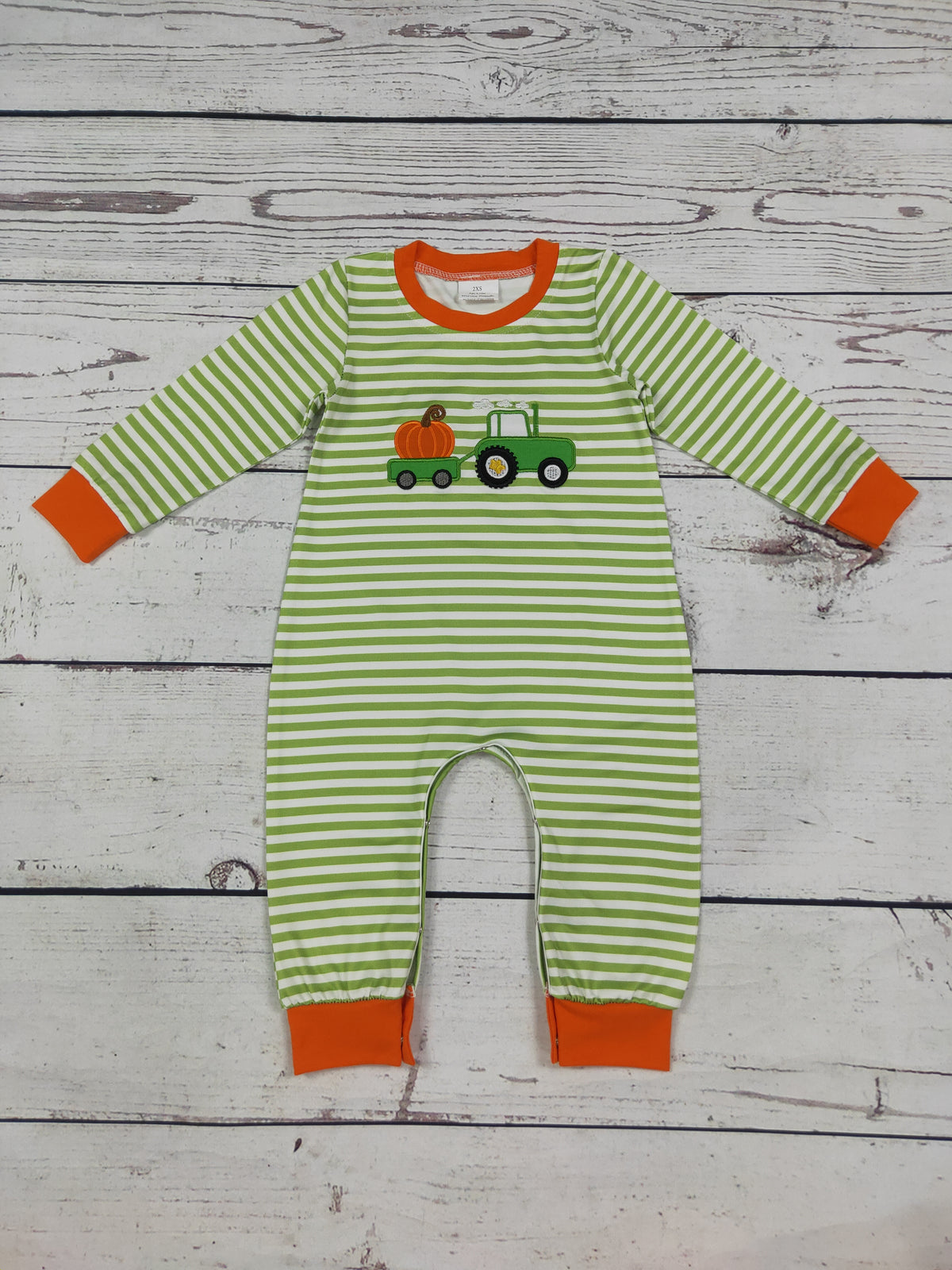 Fall Pumpkin Appliqué Baby Boy Romper