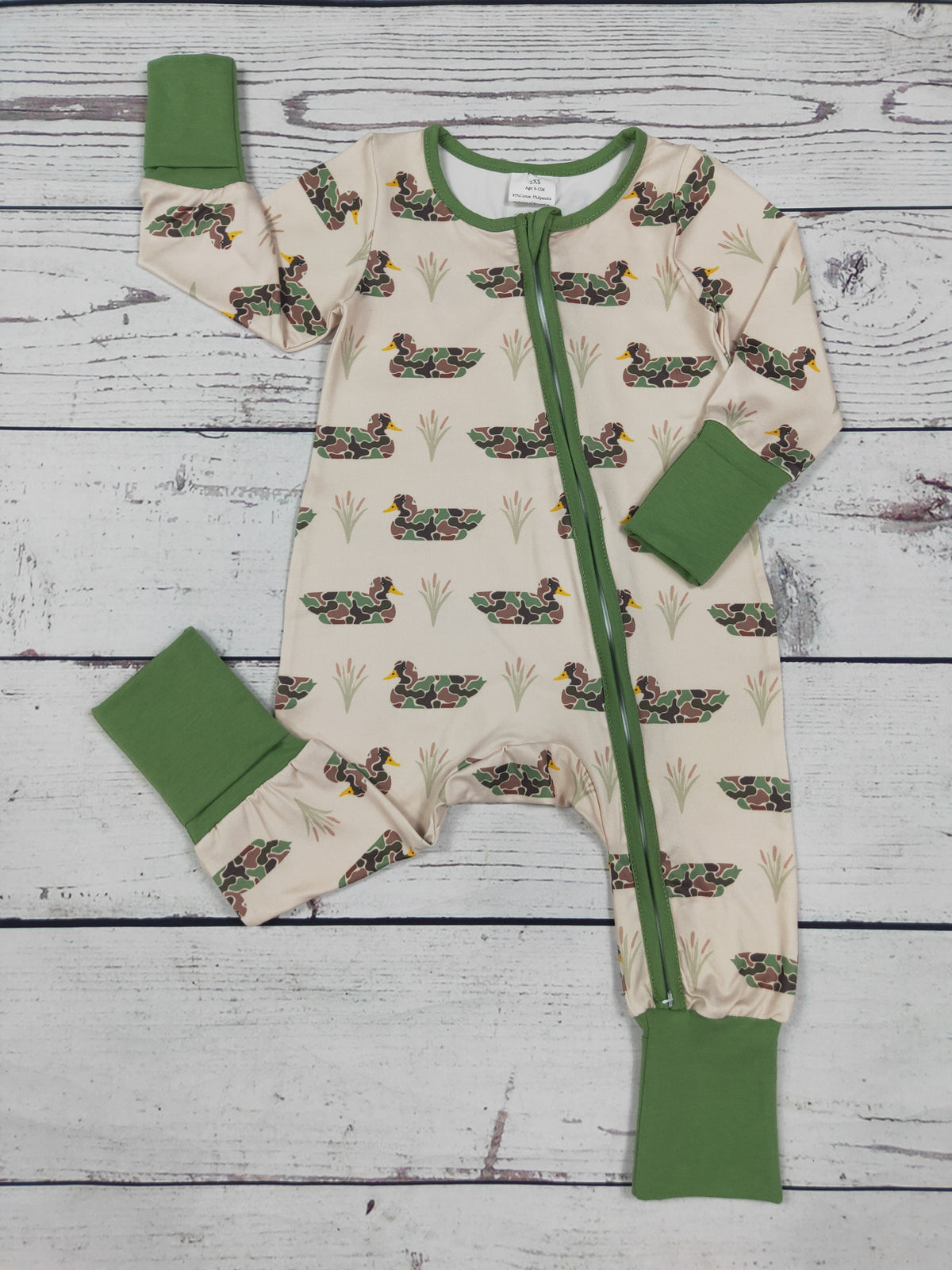 Baby Boy Camouflage Mallard Printed Zipper Sleeper