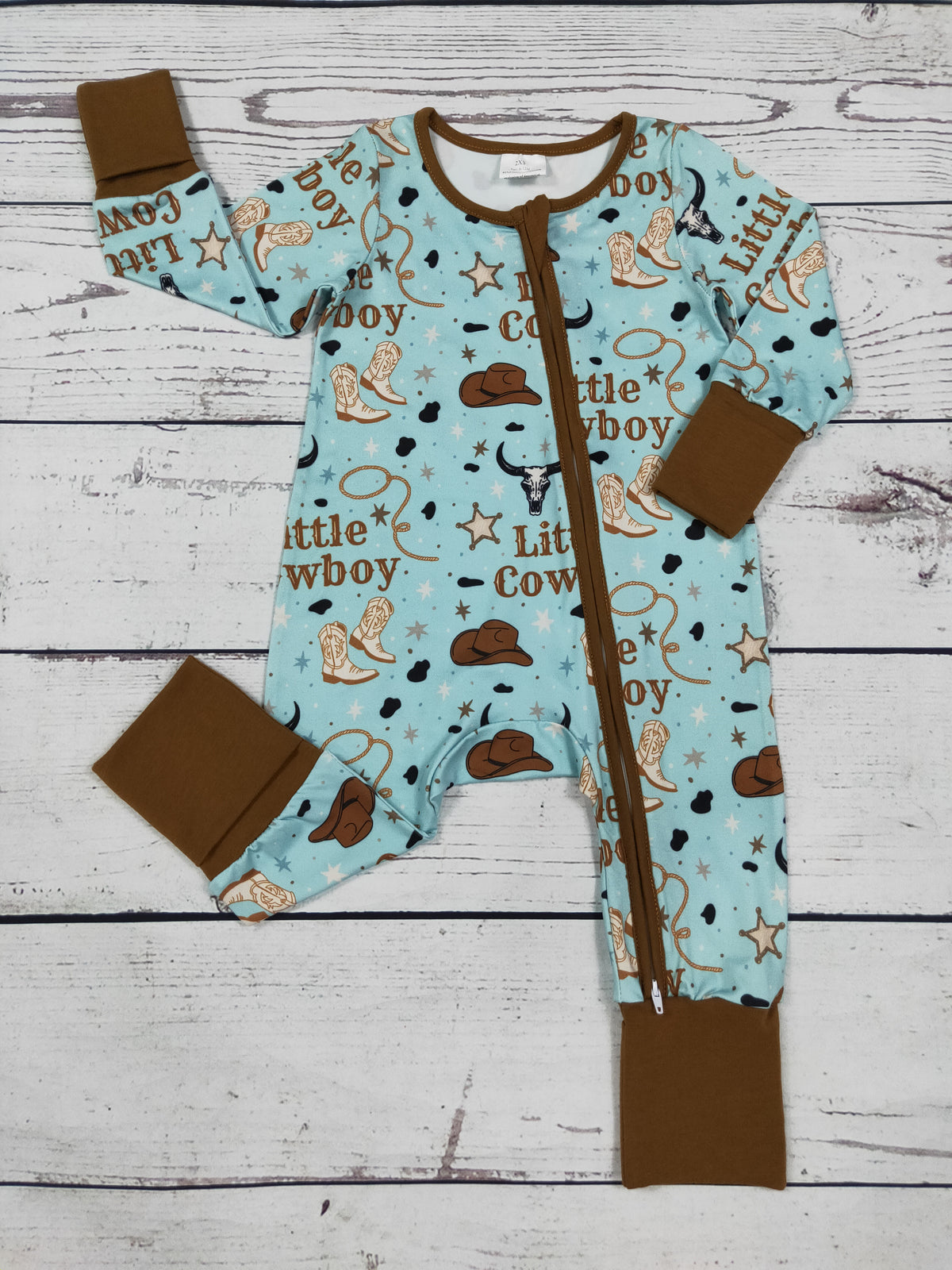 Little Cowboy Western Printed Zipper Sleeper