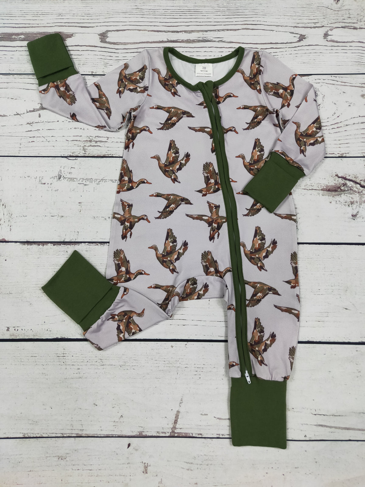 Boy Camouflage Duck Printed Zipper Sleeper
