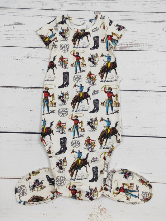 Rodeo Giddy Up Printed Infant Babygown