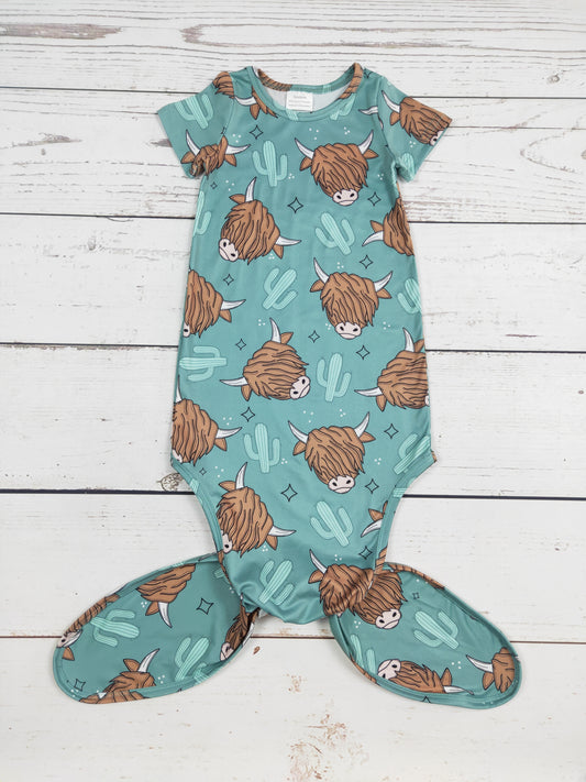 Cows Cactus Printed Infant Babygown