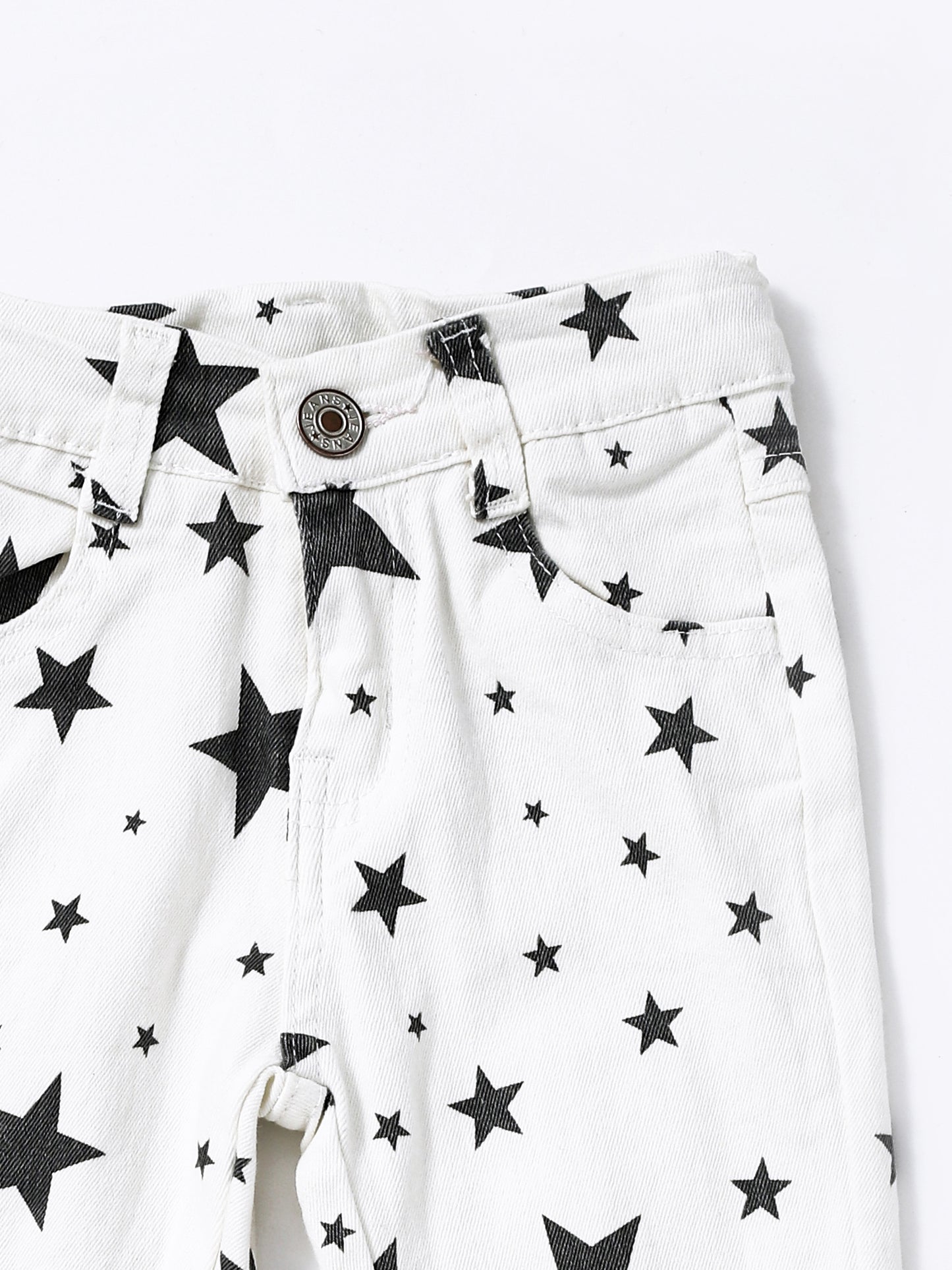 White Stars Double Layer Girls Jeans