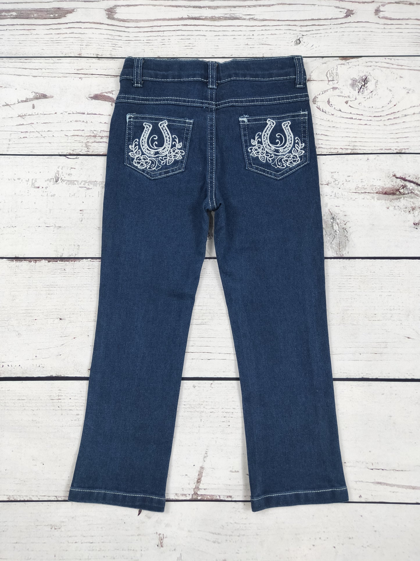 Girls Western Jeans with Appliqué Pockets