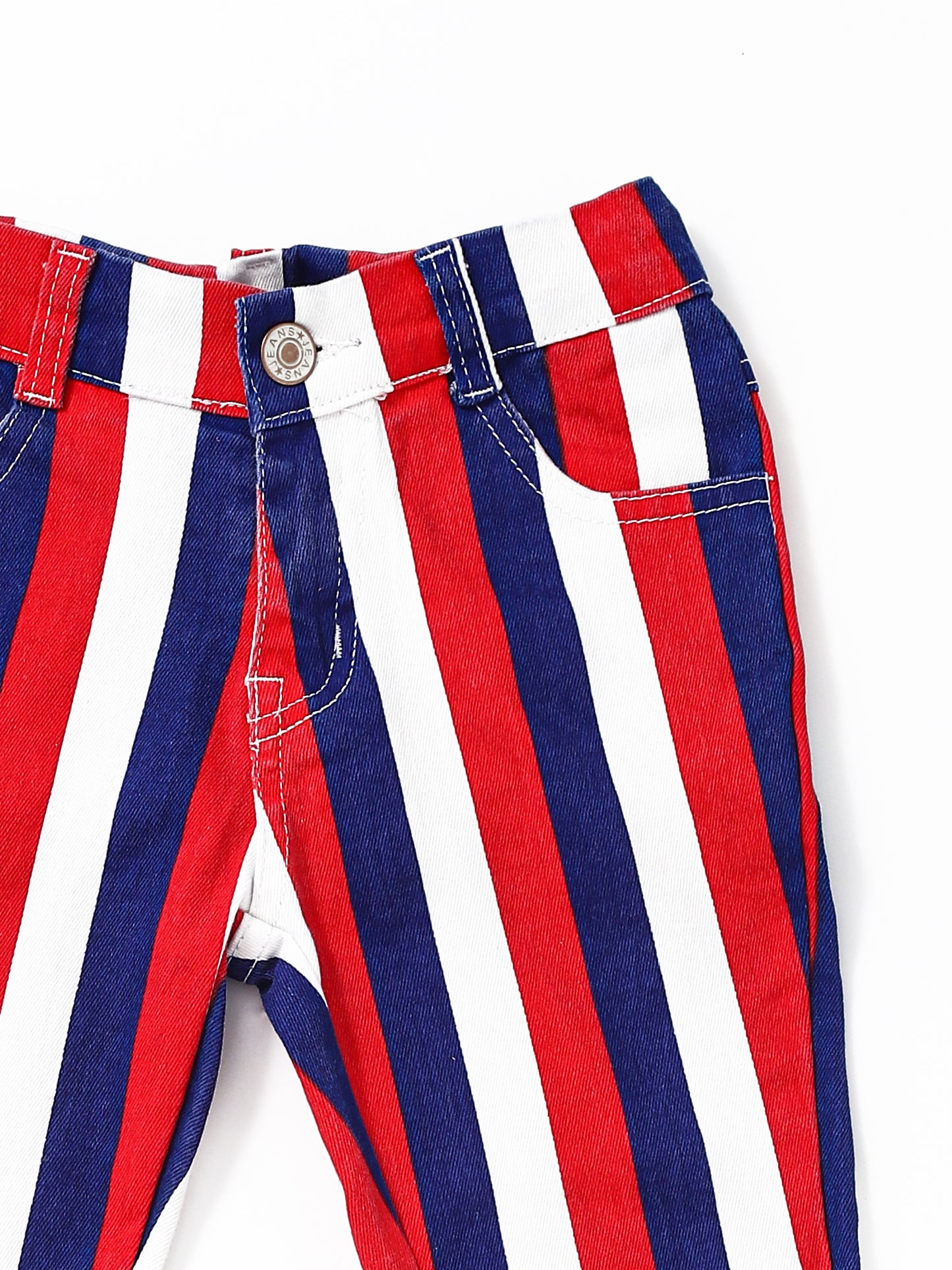 Red Blue Stripe Girls 4TH OF JULY Girls Flare Jeans