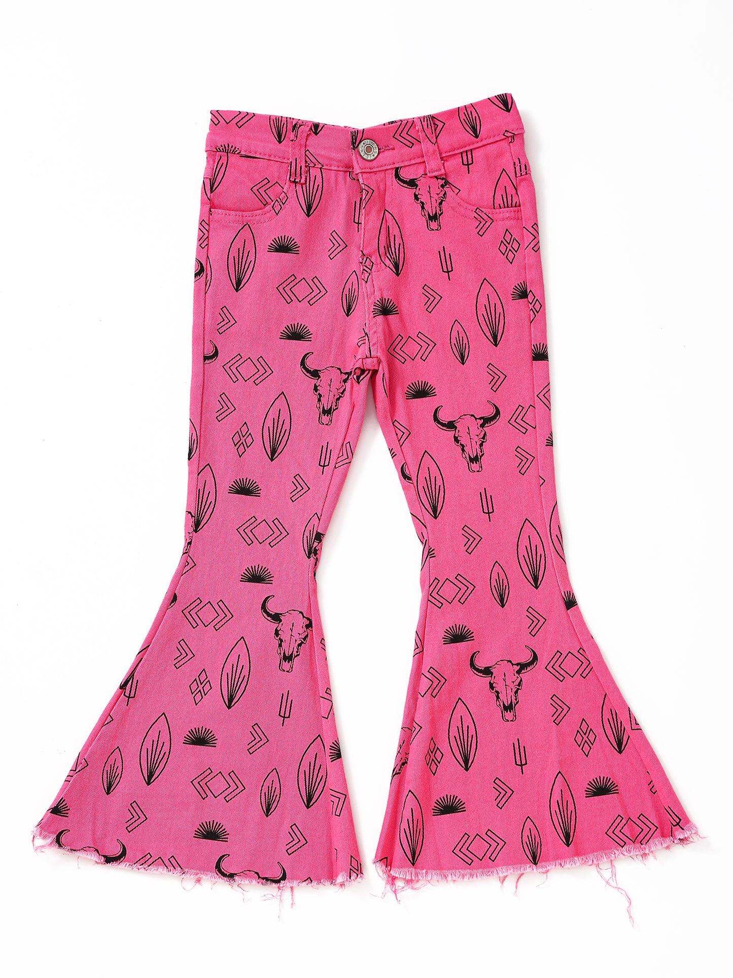 Pink Cow Western Girls Flare Jeans