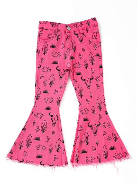 Pink Cow Western Girls Flare Jeans