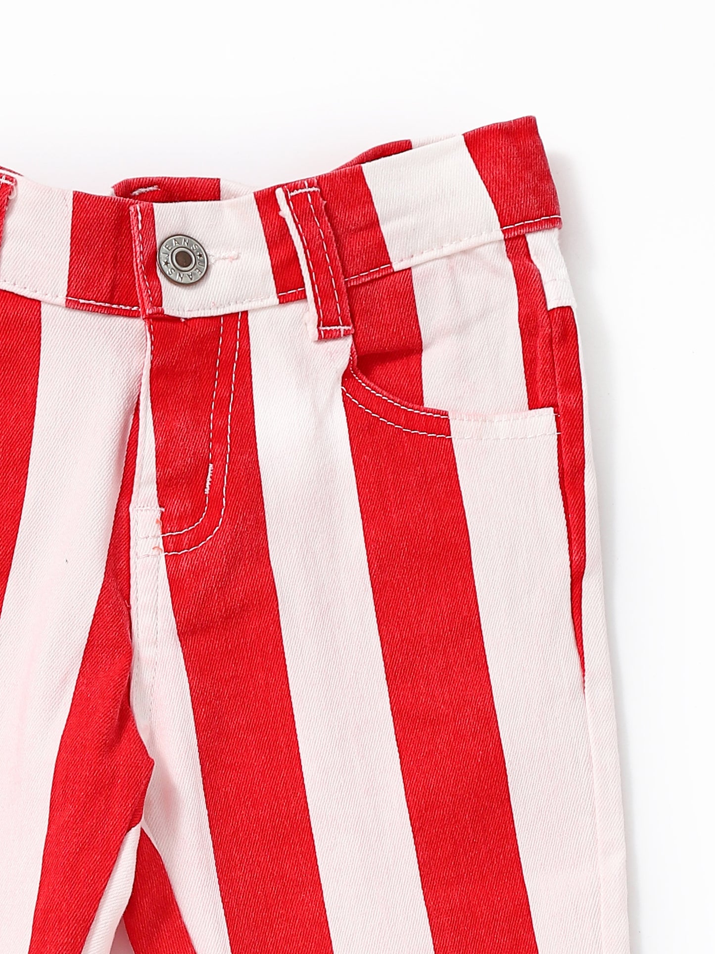 Red Stripe Girls Flare Jeans