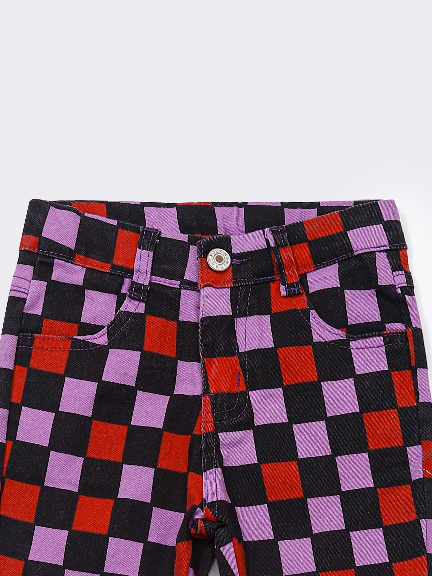 Toddler Kids Checkered Halloween Jeans