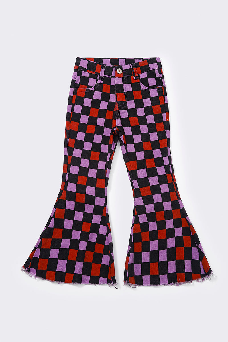 Toddler Kids Checkered Halloween Jeans