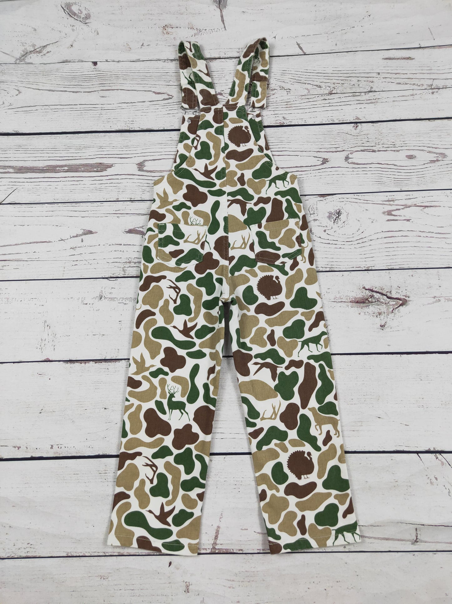 Kids Hunting Camouflage Print Denim Overalls