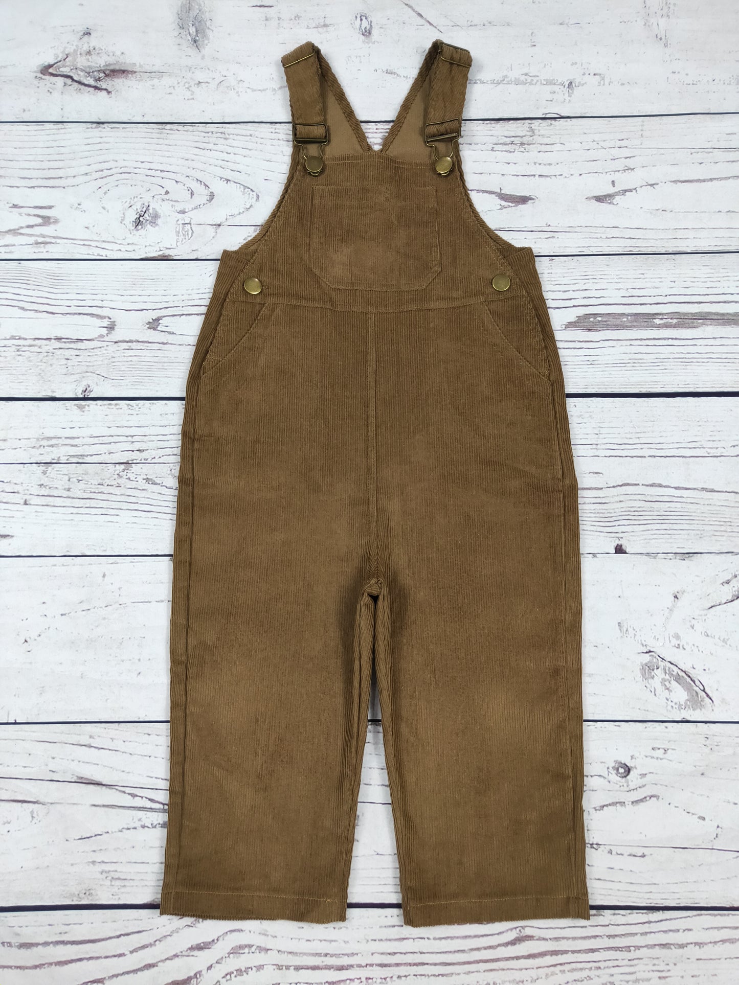 Toddler Kids Brown Corduroy Overalls