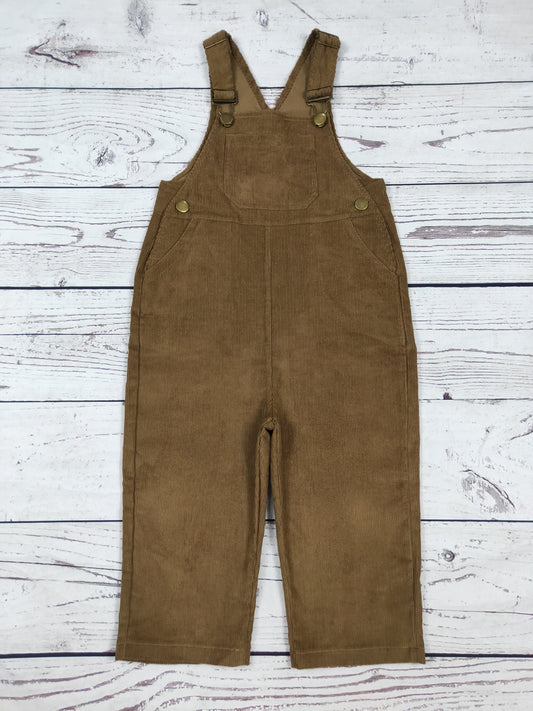 Toddler Kids Brown Corduroy Overalls