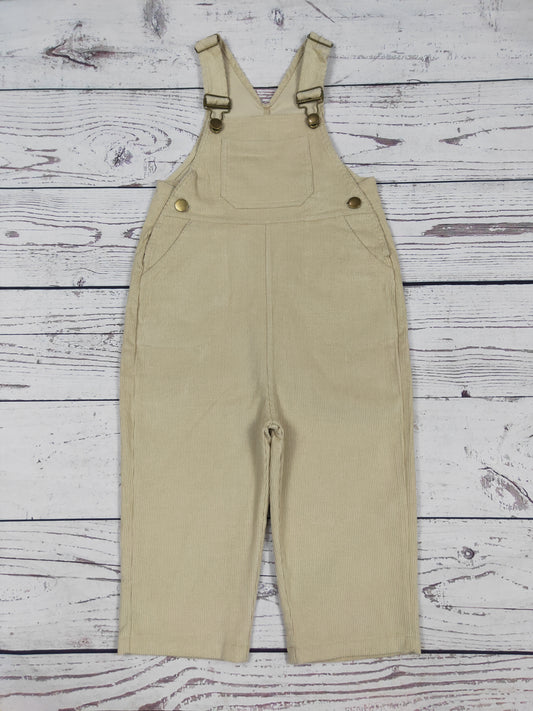 Toddler Kids Khaki Corduroy Overalls