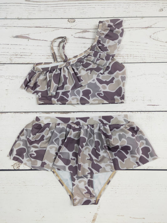 Camouflage Two Piece Girls Summer Swimwear