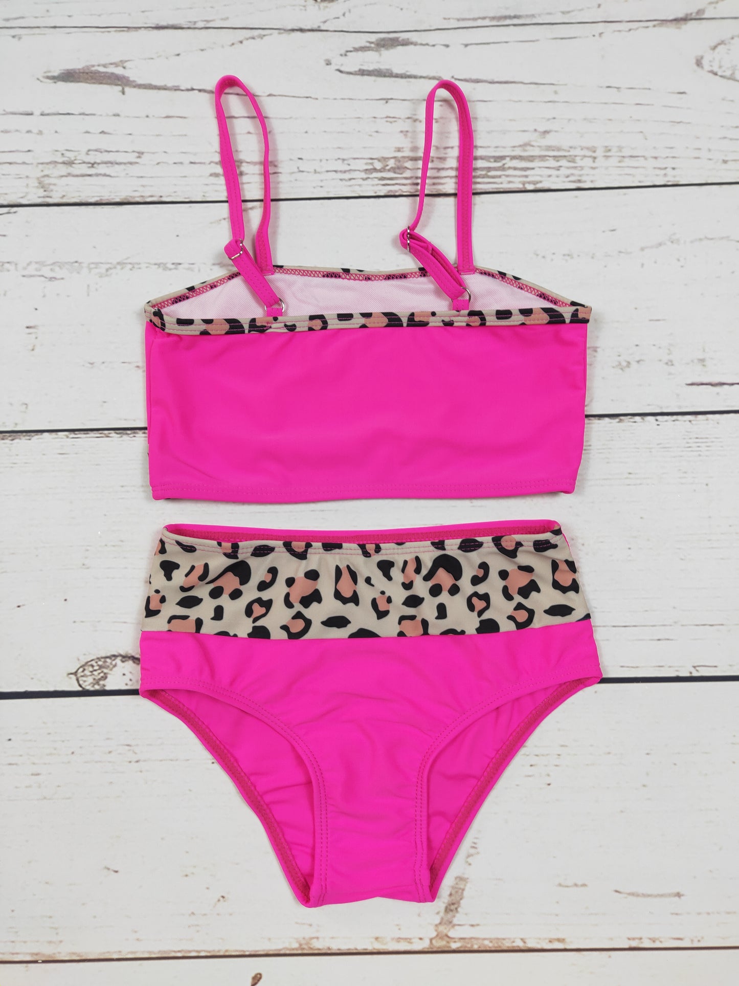 Cheetah Two Piece Girls Summer Swim Set