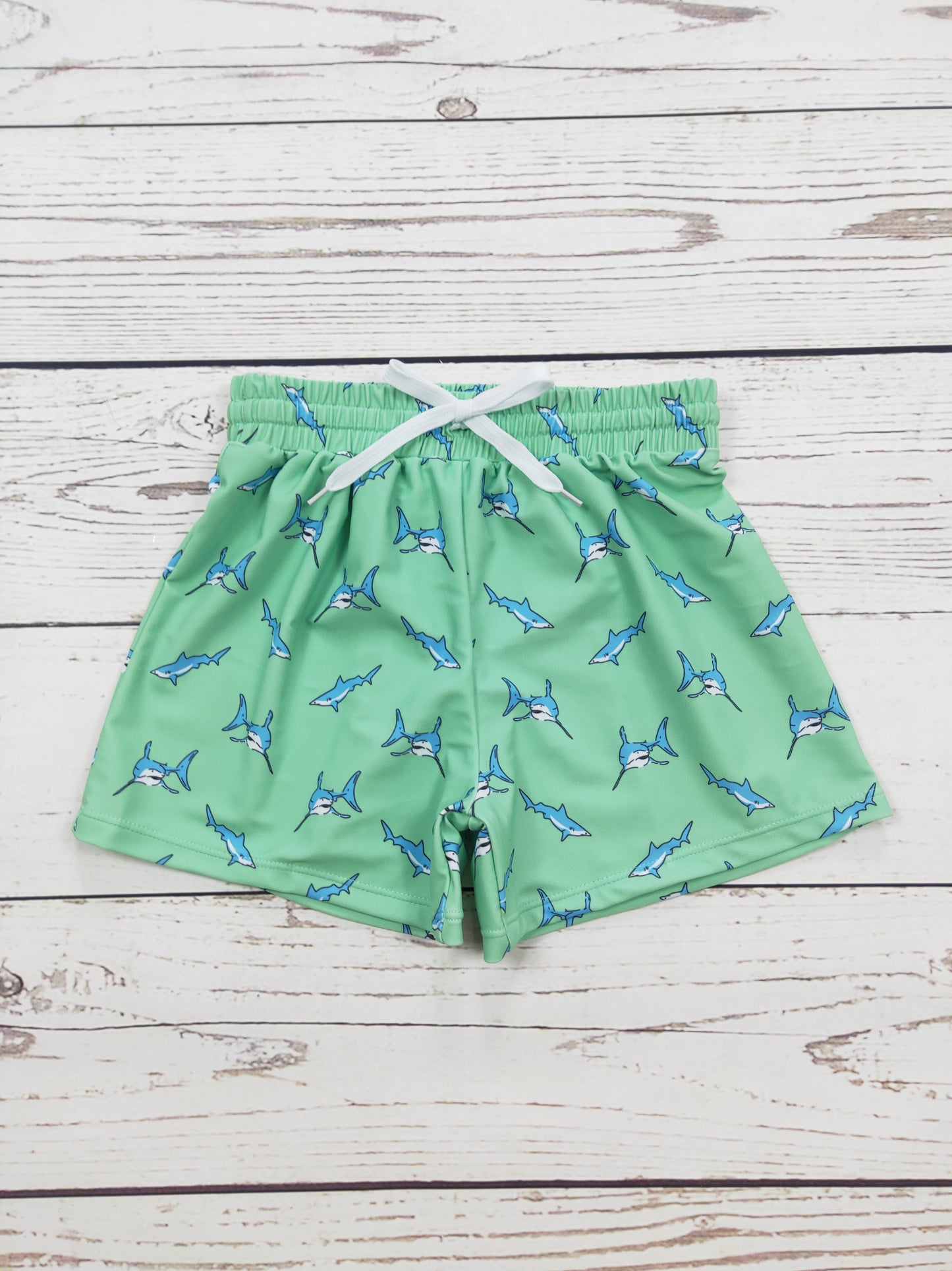 Shark Printed Boys Summer Swim Shorts