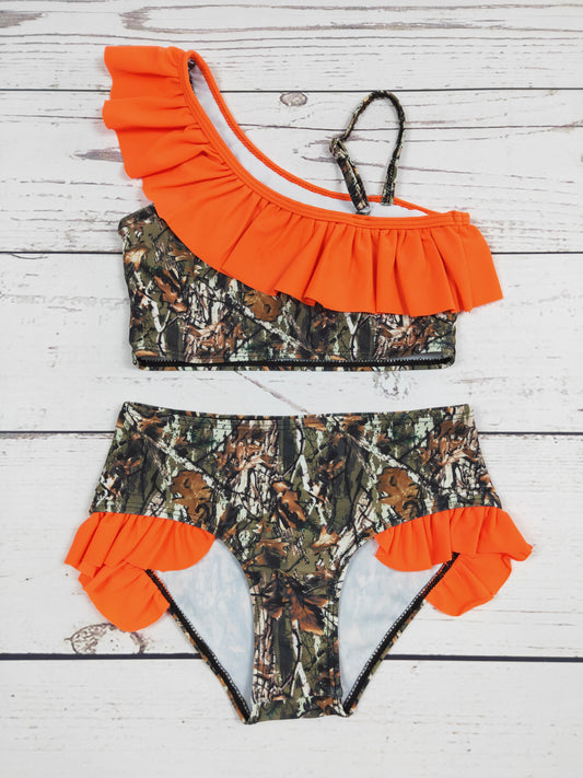 Camouflage Printed Two Piece Summer Swimwear