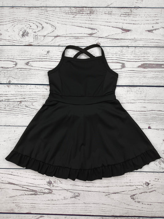 Black Girls Athletic Dress with Ruffle