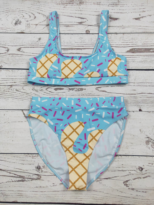 Ice Cream Drip Printed Women Two Piece Bikini Set