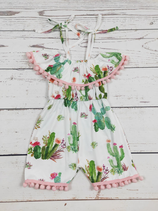 Cactus Girls Summer Jumpsuit With Ruffle