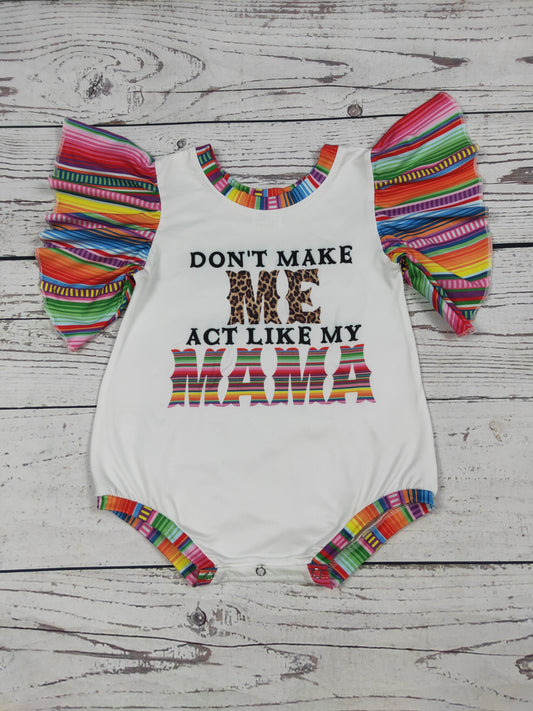 Serape Printed Western Baby Girl Bubble
