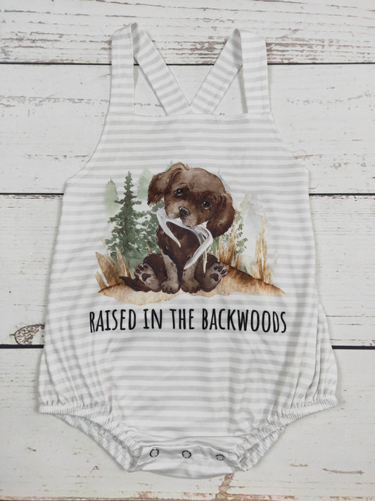 Baby Dog Raised In The Backwoods Printed Bubble