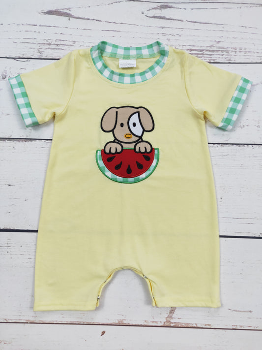 Baby Boy Watermelon Appliqué Romper