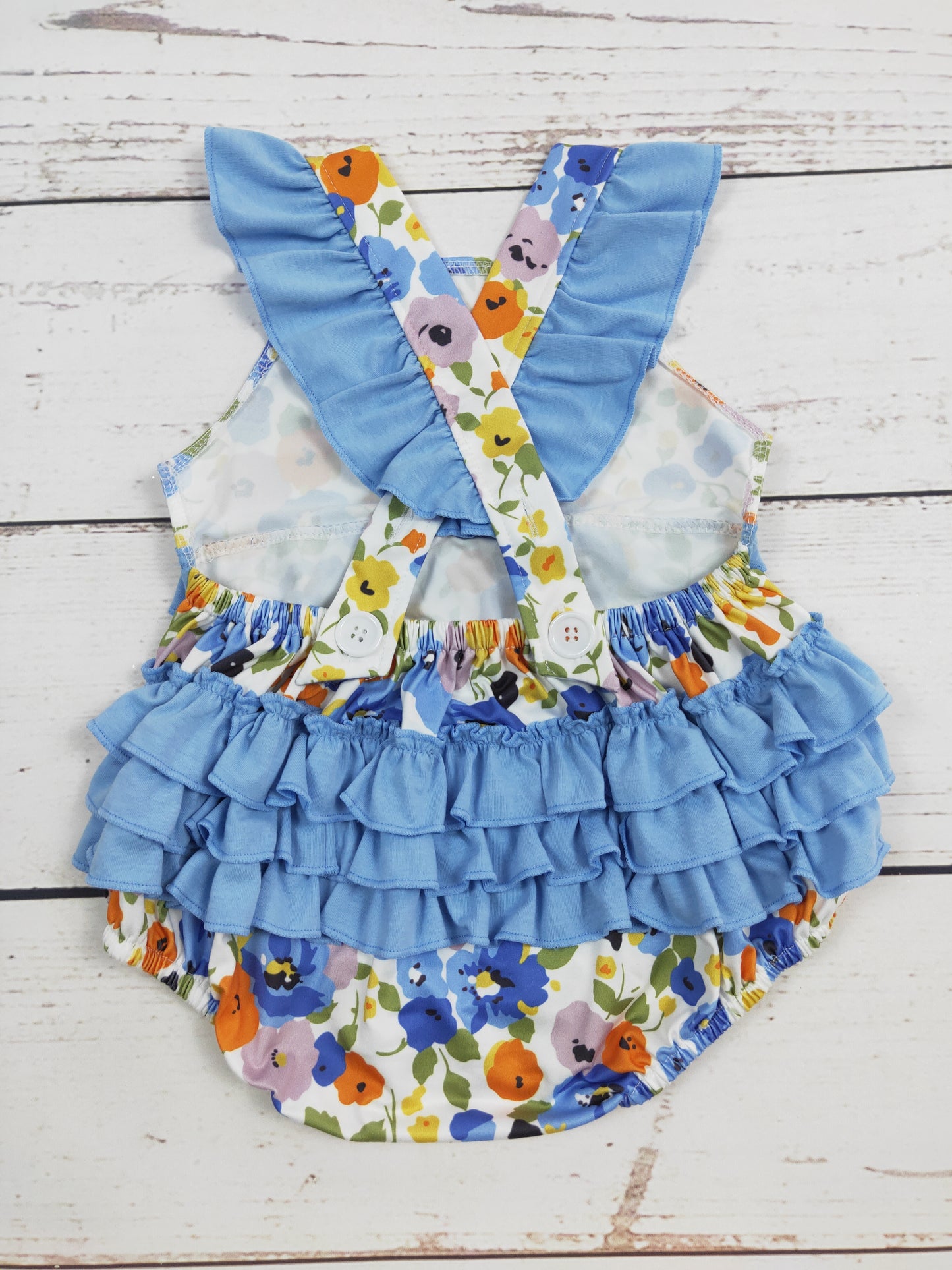 Floral Ruffle Baby Girl Bubble