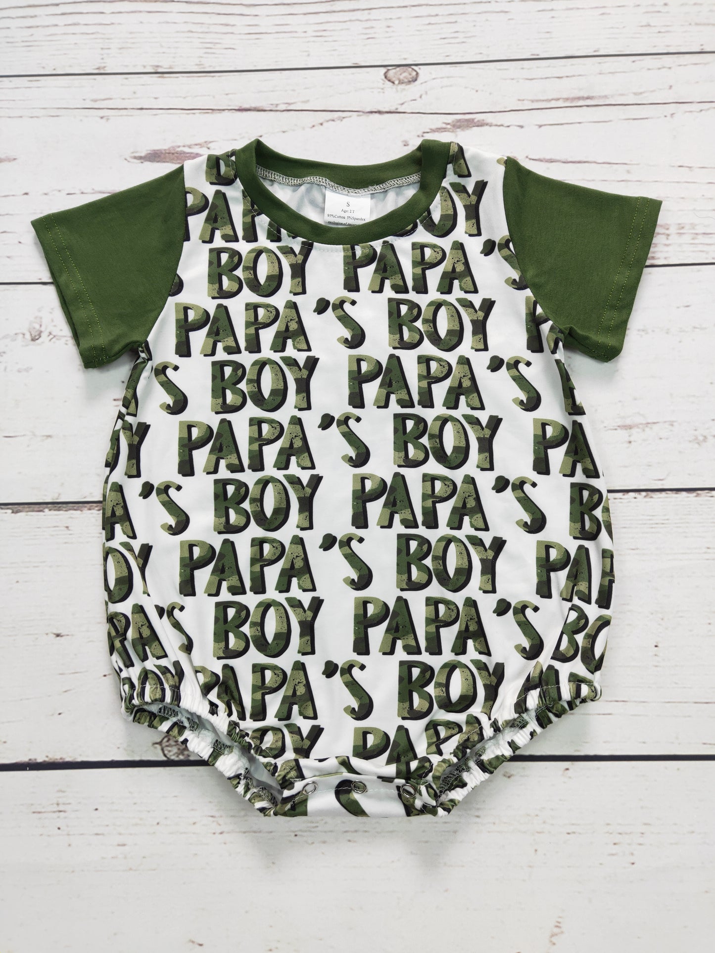 PAPA'S BOY Camouflage Baby Bubble