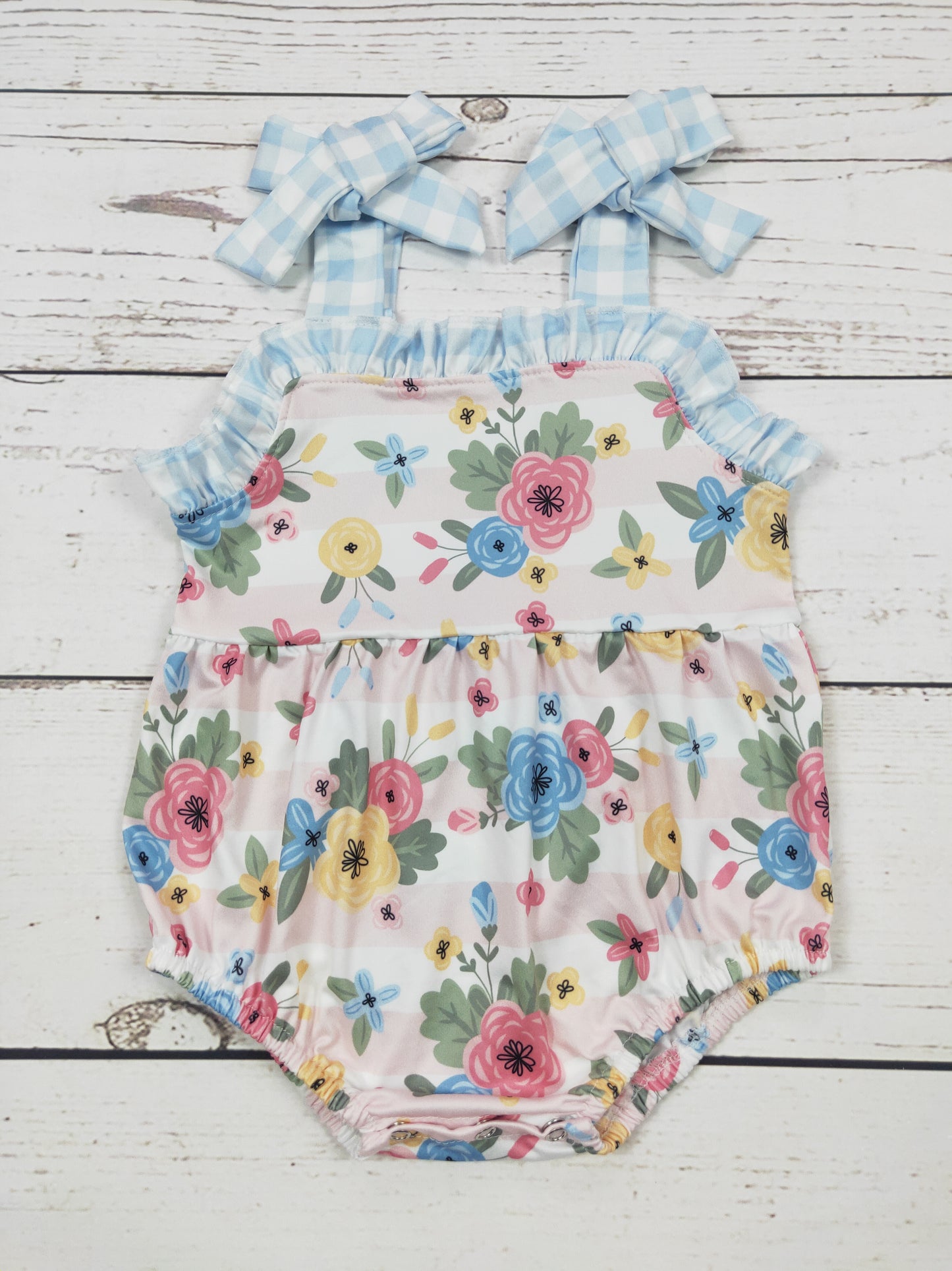 Baby Girl Stripe Flower Bubble