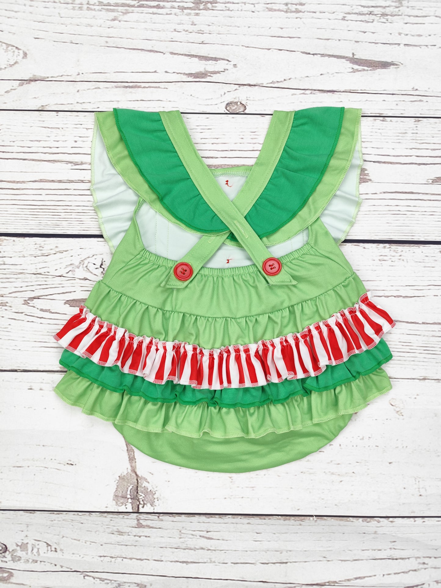 Baby Green Christmas Bubble with Heart Print