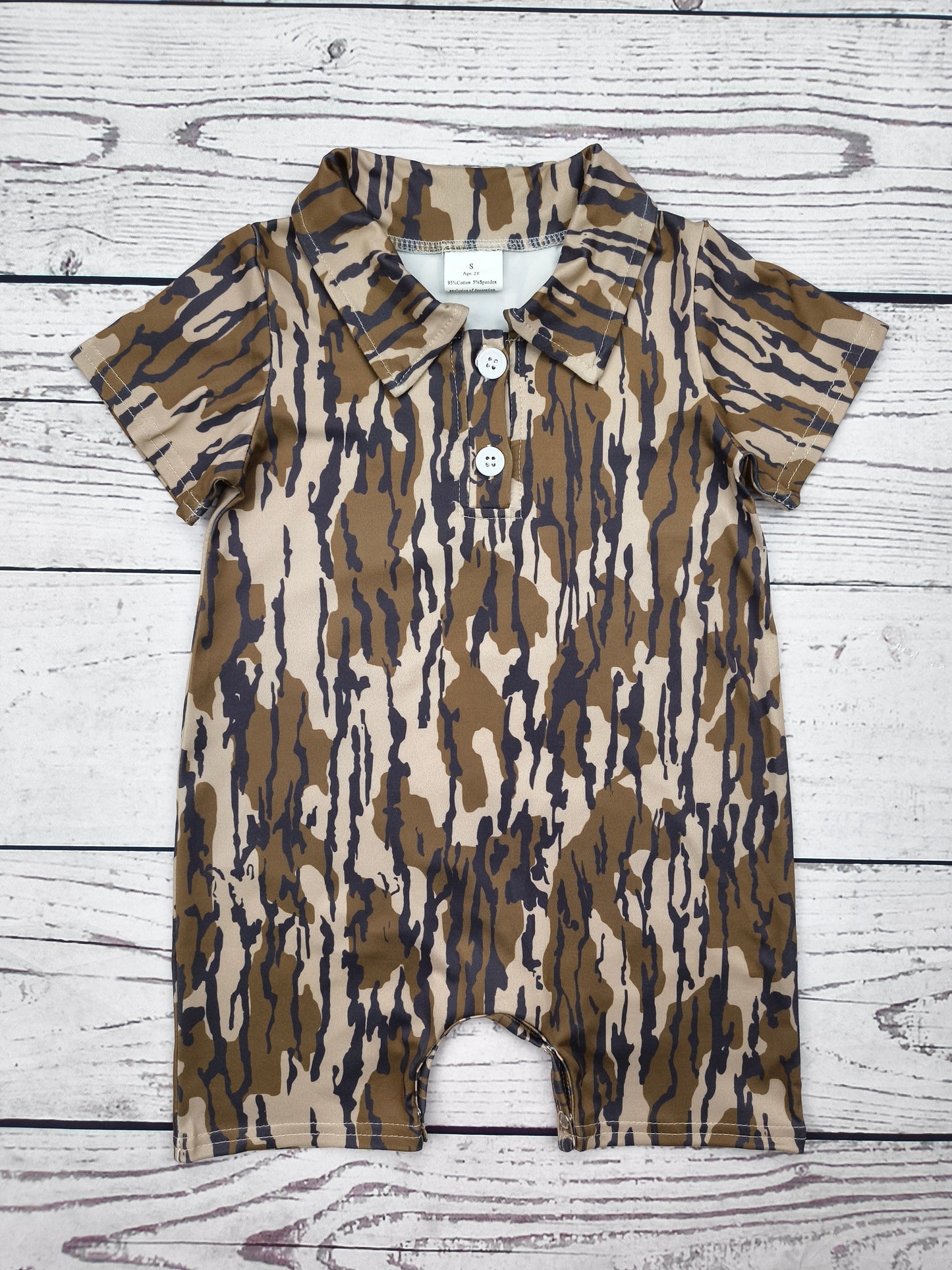 Baby Boy Camouflage Romper