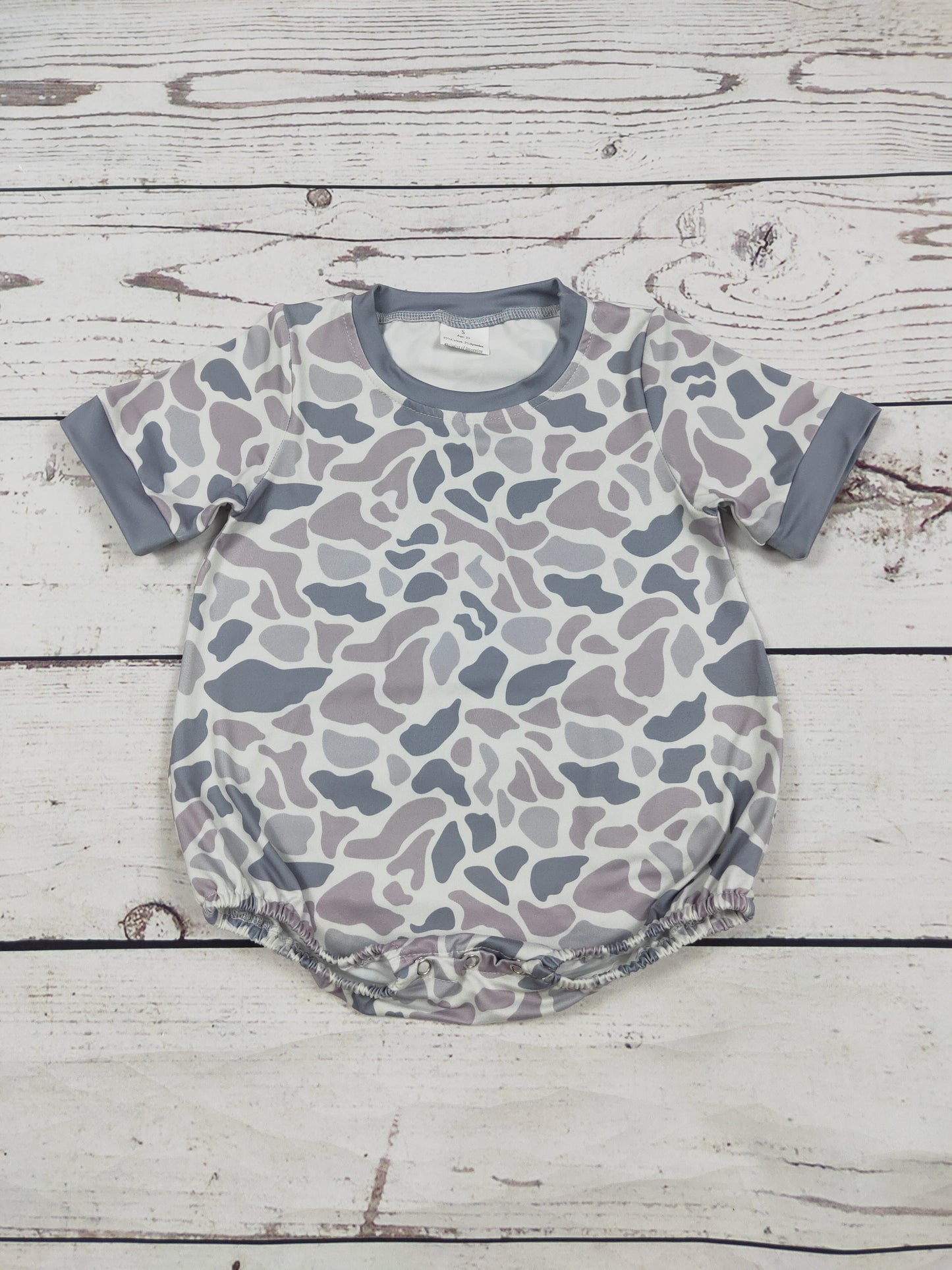 Gray Camouflage Printed Baby Bubble