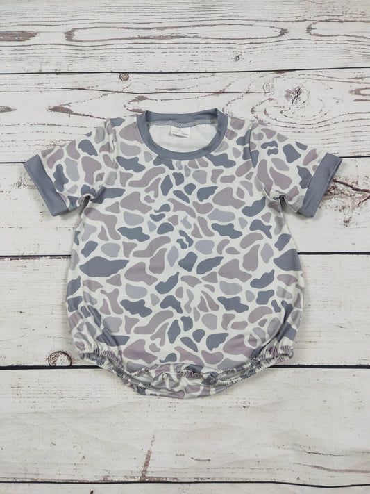 Gray Camouflage Printed Baby Bubble