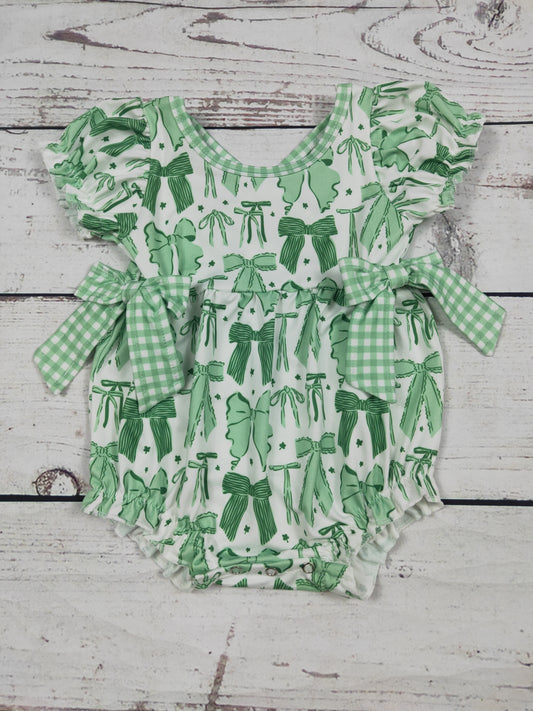 Bow Printed Baby St Patrick's Day Bubble