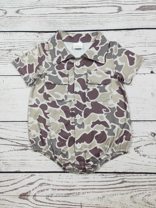 Camouflage Printed Baby Bubble With Pocket