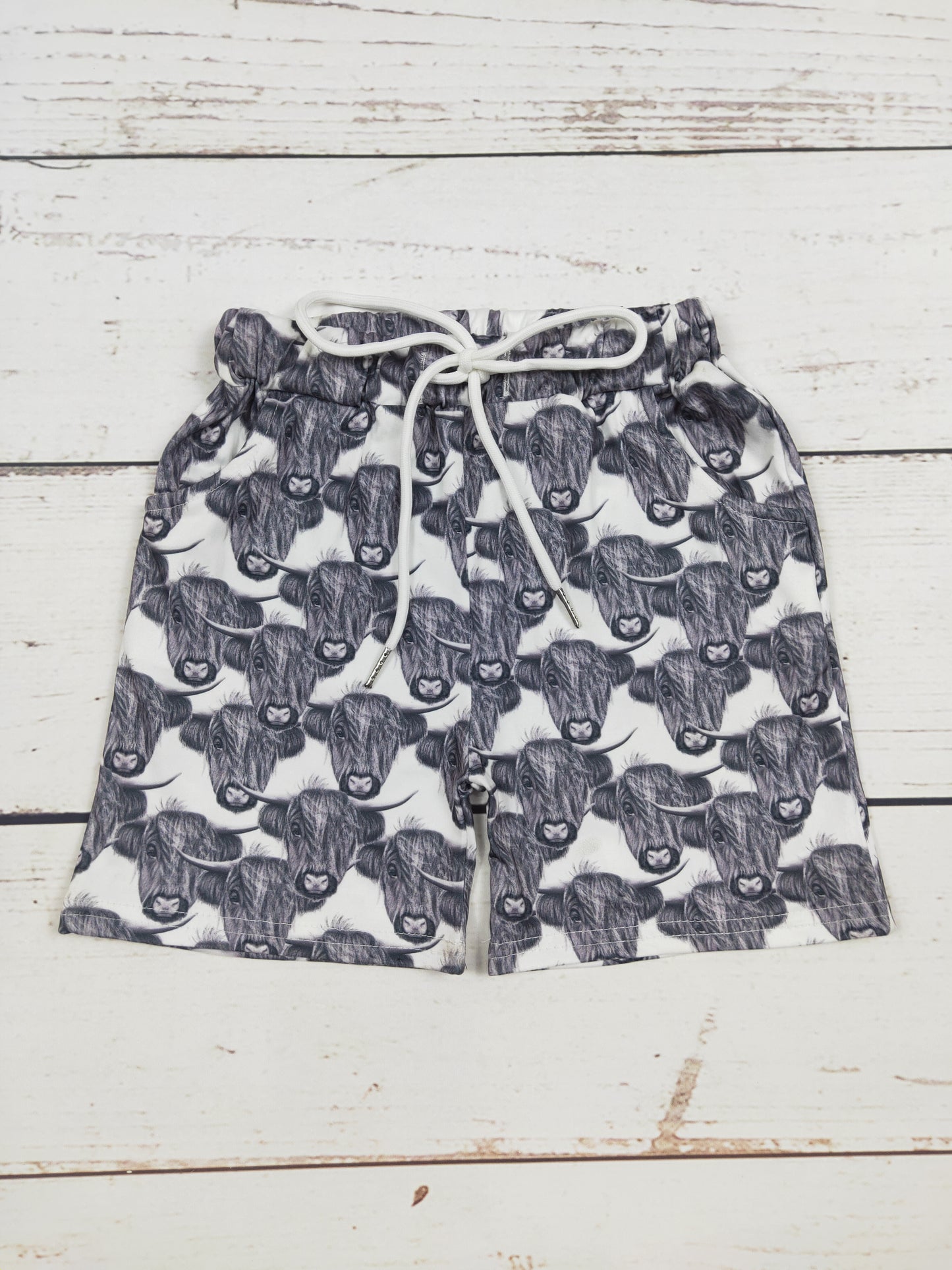 Kids Cows Shorts With Pockets