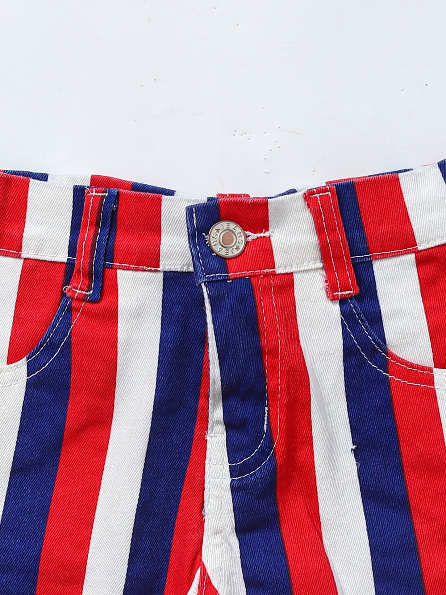 Kids Stripes July Fourth Denim Shorts