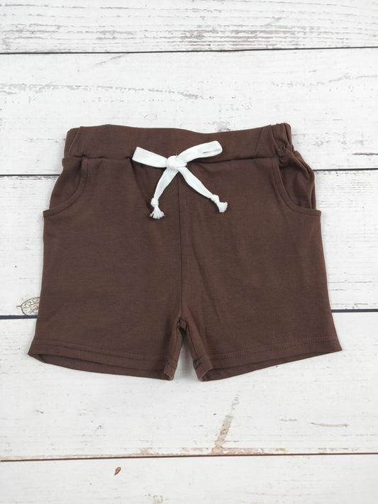 Boys Brown Shorts With Pockets